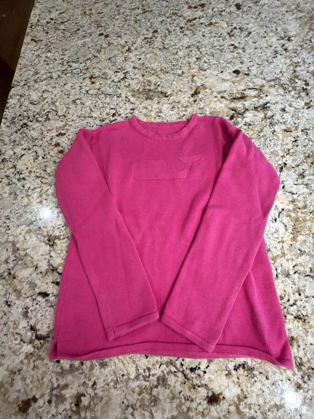 Vineyard Vines Whale Sweater Size S Pink Long Sleeve Crew Neck Cotton